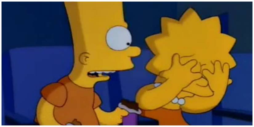 Bart and Lisa Simpson in the Cinema in The Simpsons