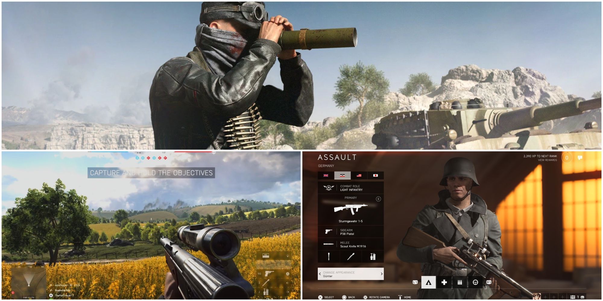 Split image showing Assault Rifles in Battlefield 5.