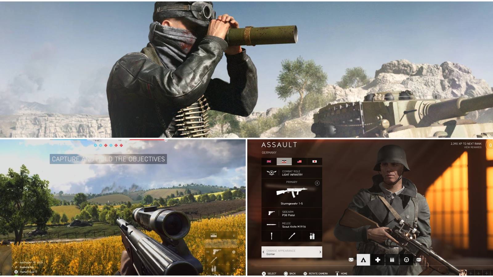 Split image showing Assault Rifles in Battlefield 5.