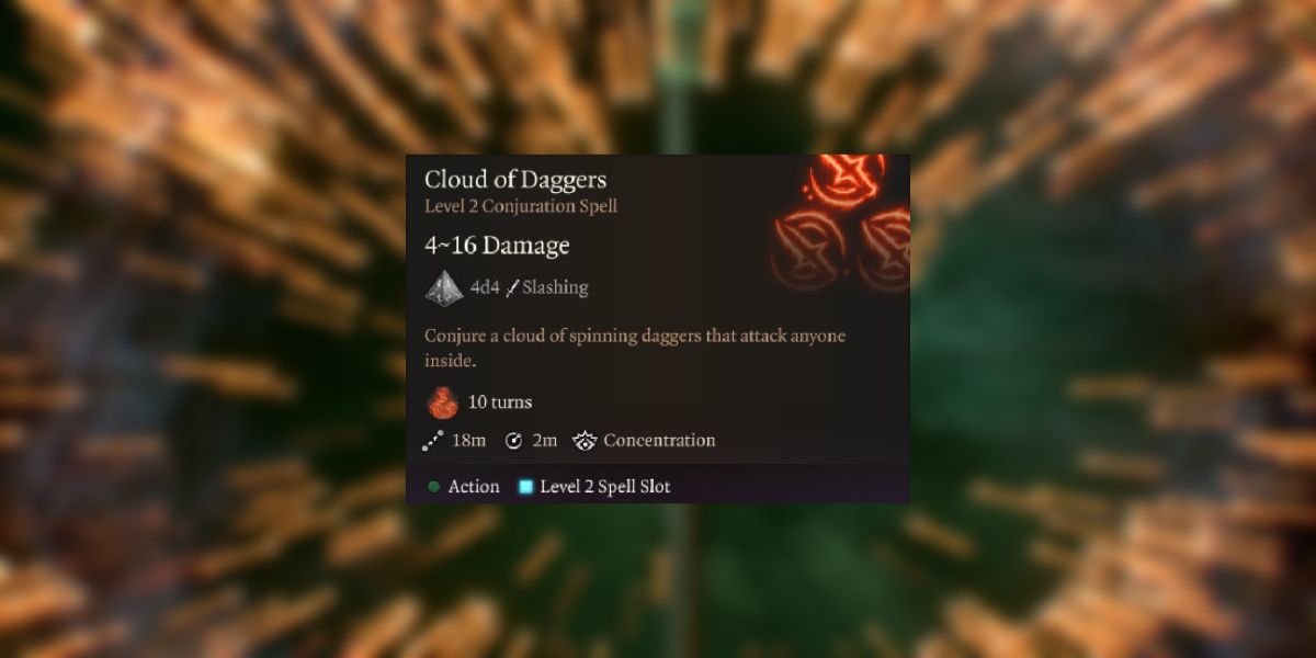 BG3 Best Warlock Spells Cloud of Daggers