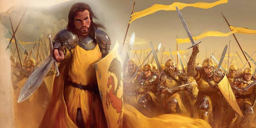 Bittersteel in the Blackfyre Rebellions (depicted by Marc Simonetti in The World of Ice & Fire)