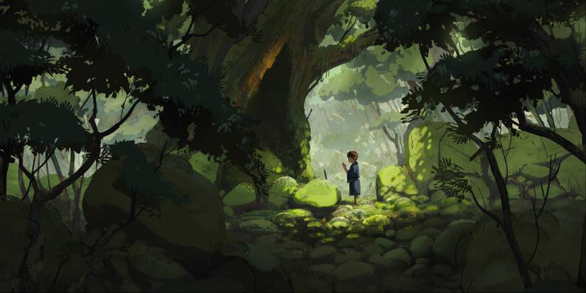 blue eye samurai mizu prays at makeshift shrine