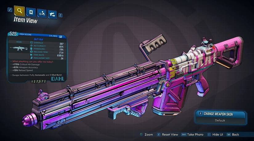 Borderlands 3 Unique Weapon Hail