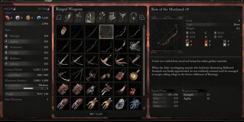 Bow of the Mutilated Information in Lords of the Fallen