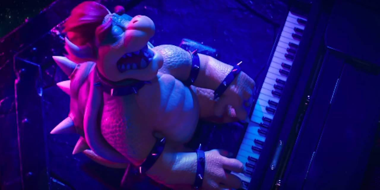 Bowser playing the piano in The Super Mario Bros. Movie