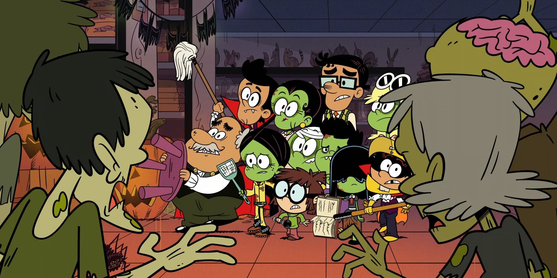 An image of the Casagrande family with some characters from the Loud House