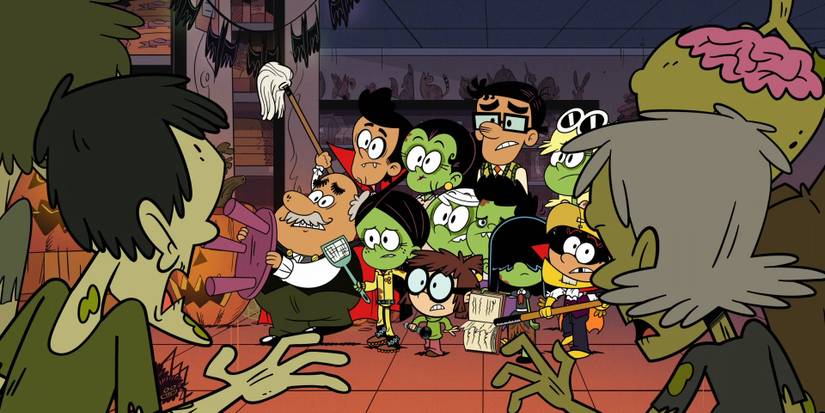 An image of the Casagrande family with some characters from the Loud House