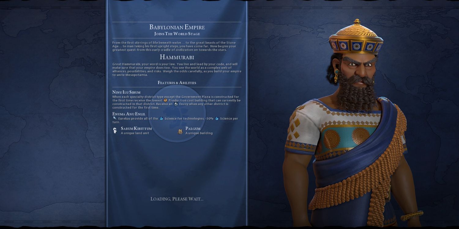 Uma imagem da Civilização 6: Hamurabi