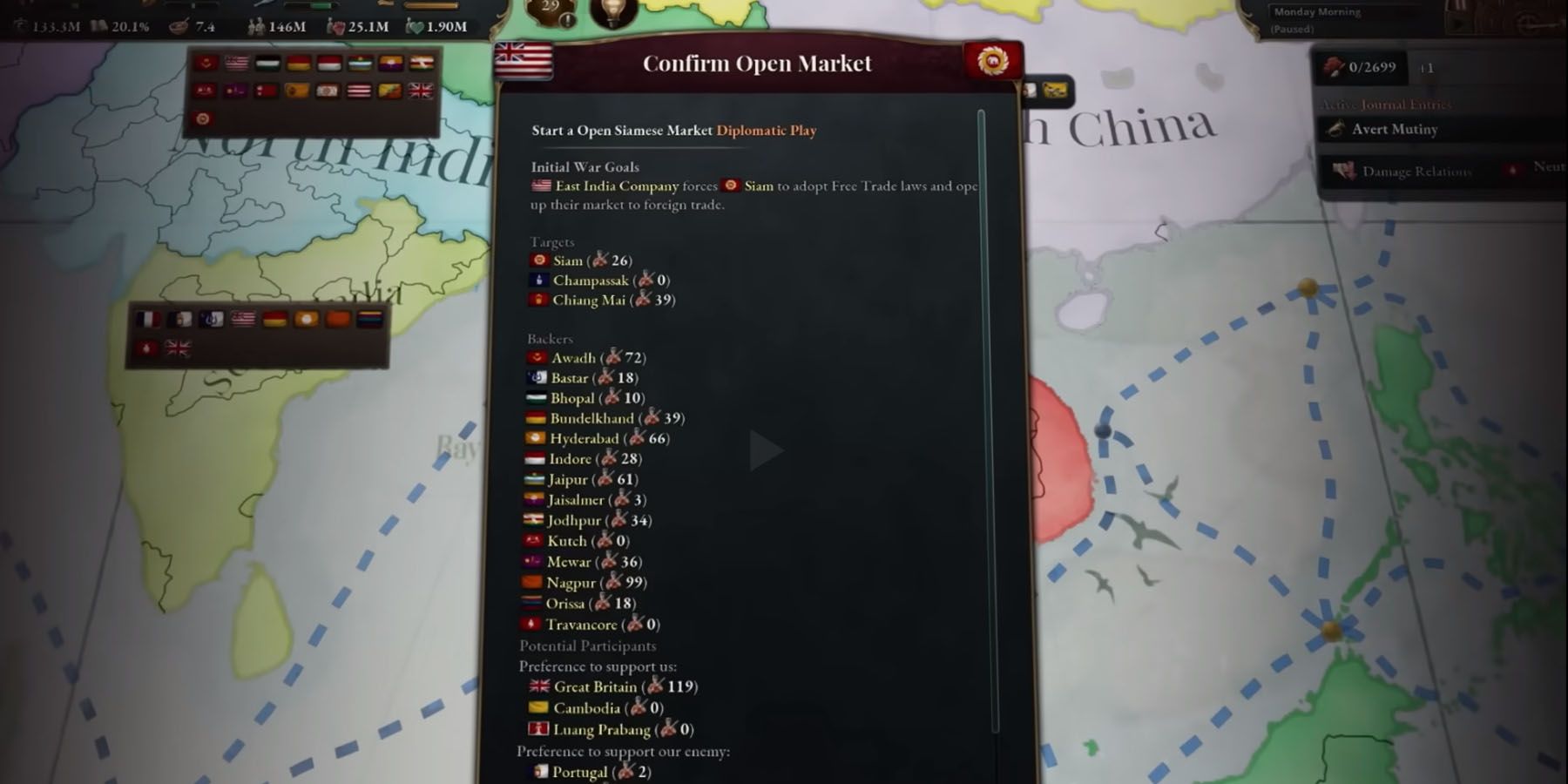 Connecting with other nations in Victoria 3