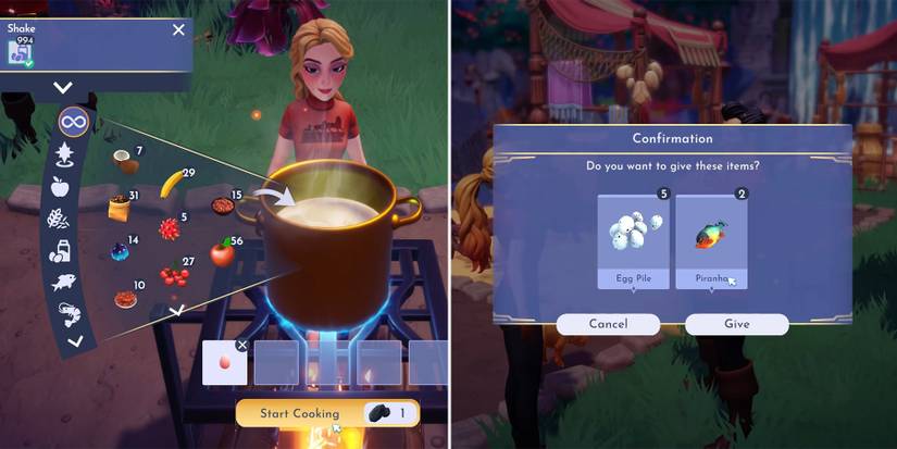 cook shake in disney dreamlight valley