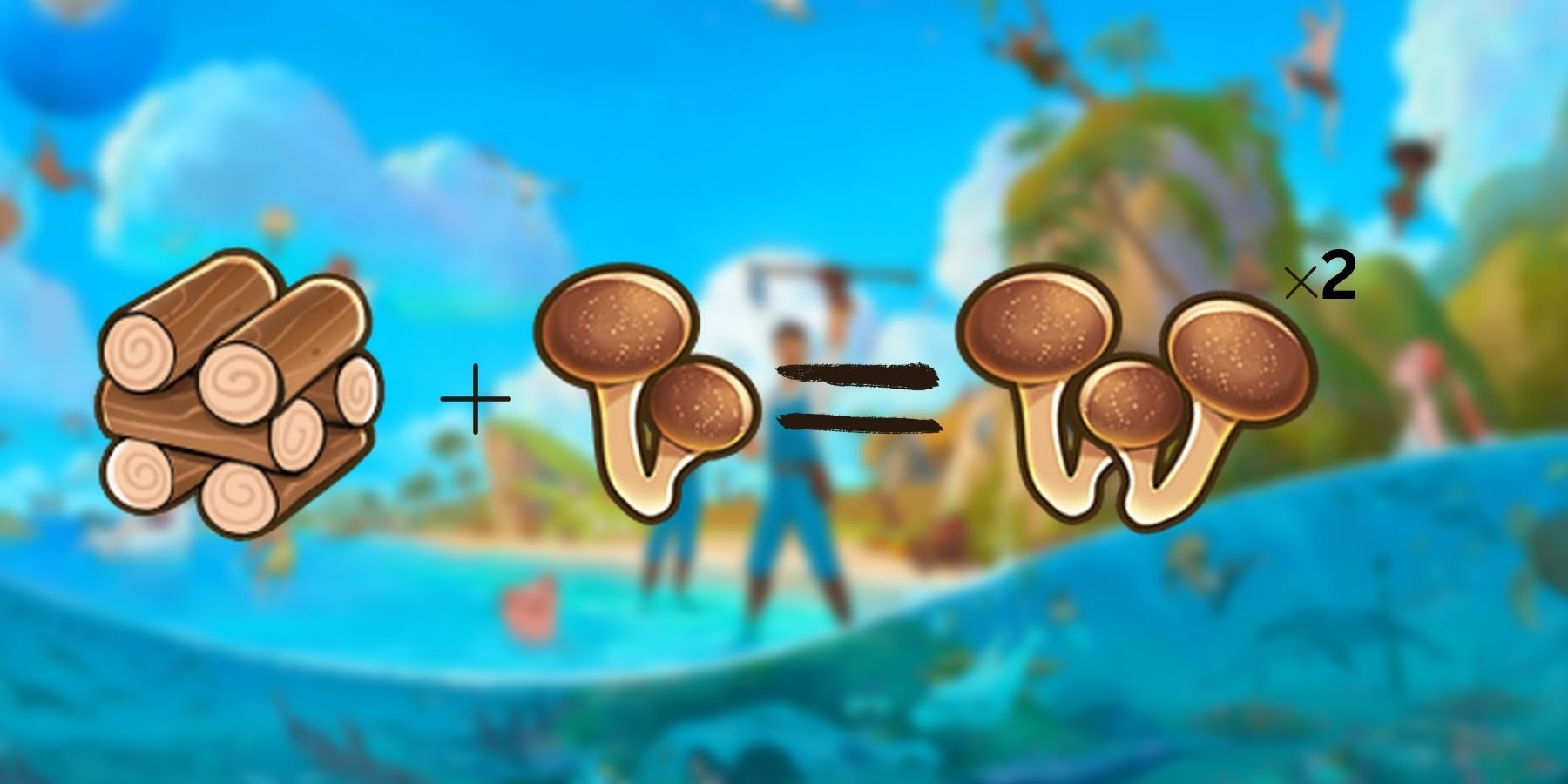 how to make mushroom log work in coral island.