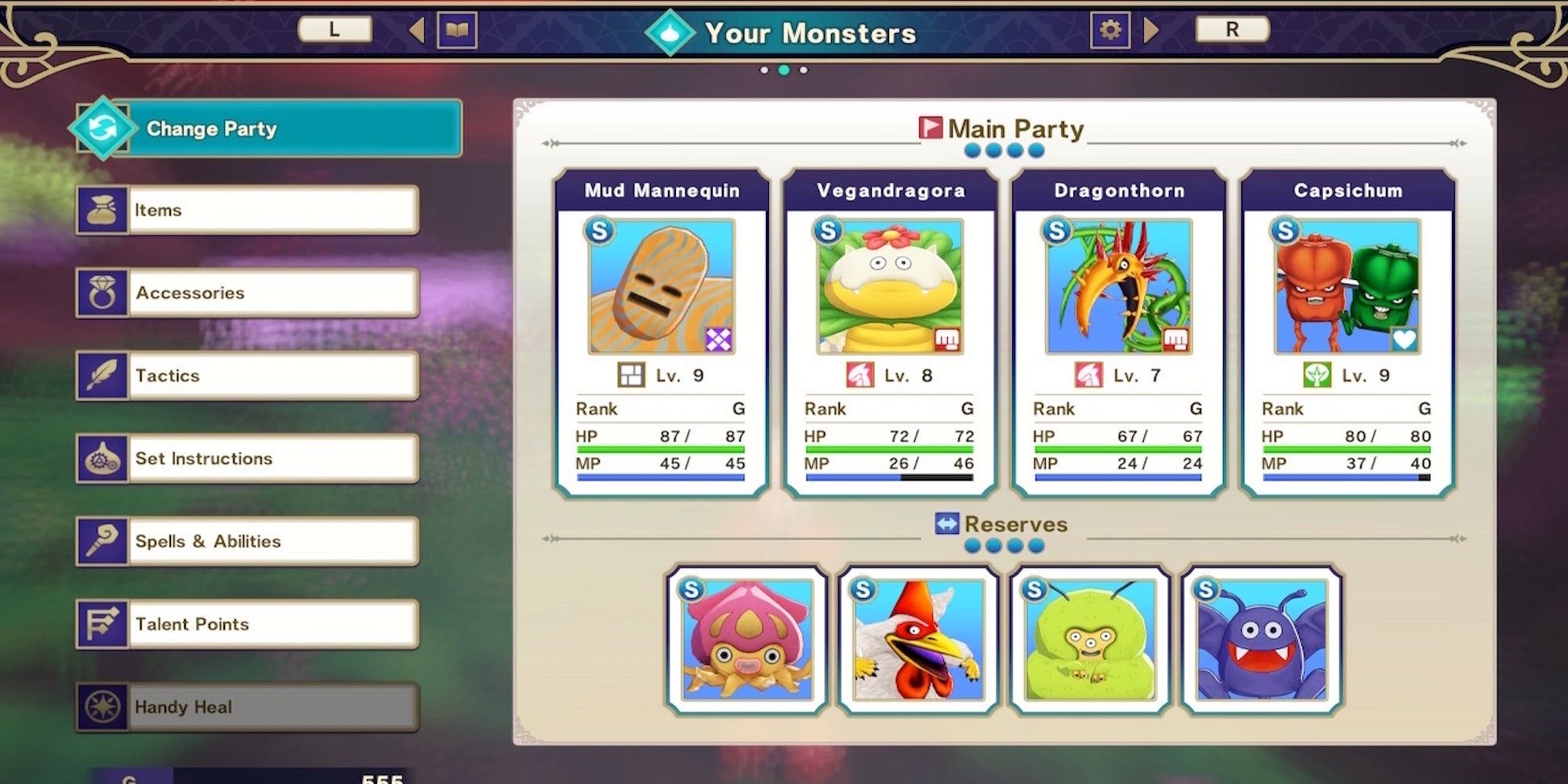 Creating a party in Dragon Quest Monsters The Dark Prince