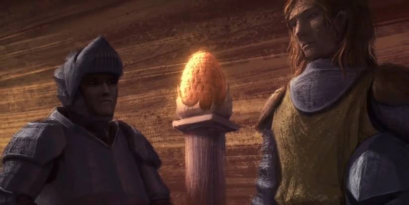 Daemon II Blackfyre with Duncan the Tall (illustrated in %22Prophecies of the Known World%22)