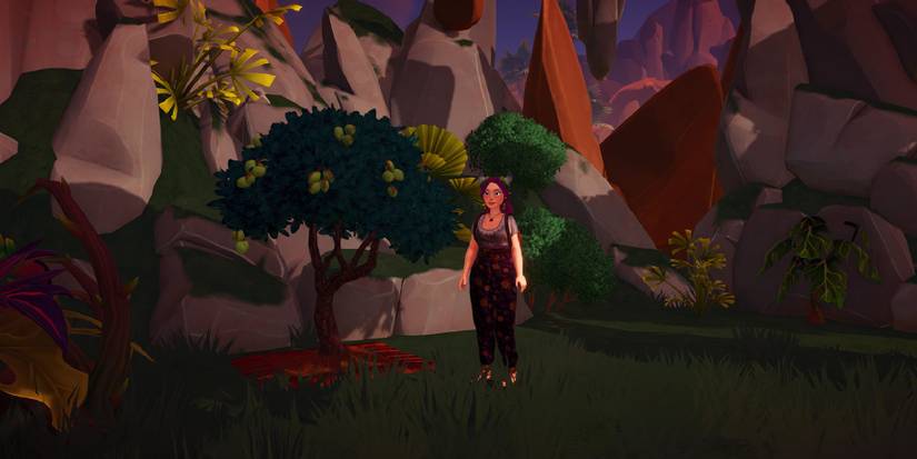 Almond tree in the Wild Tangle biome in Disney Dreamlight Valley