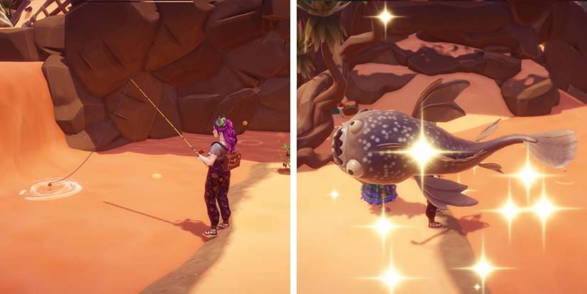 Catching Sand Fish in Disney Dreamlight Valley