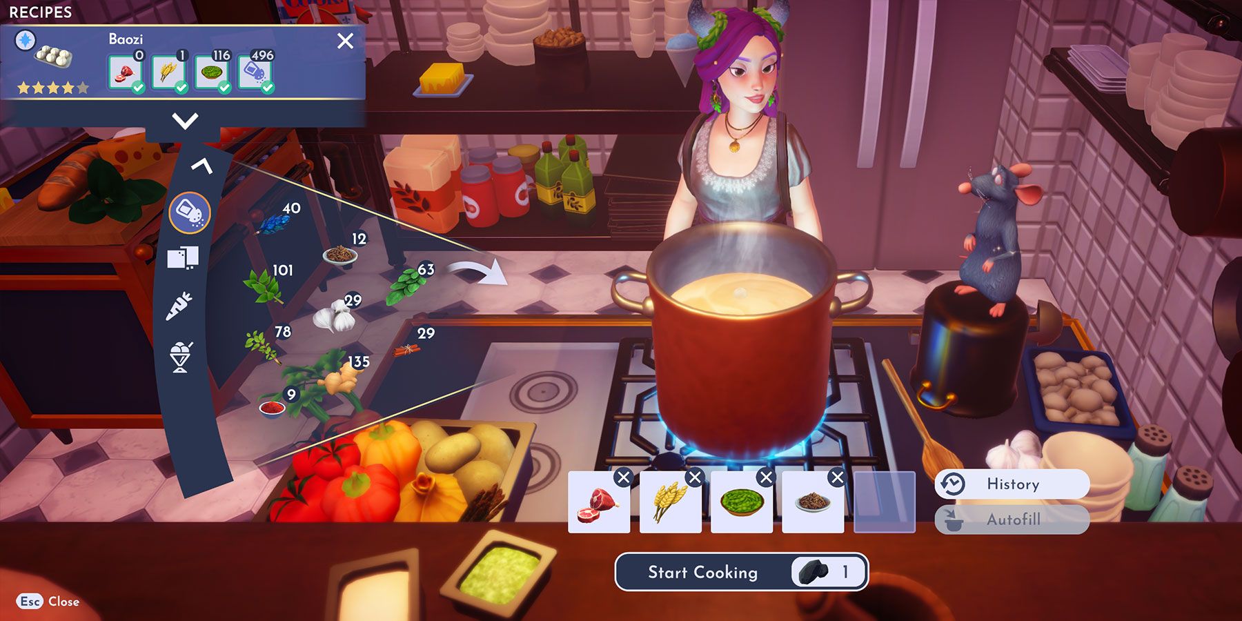 Cooking Baozi in Disney Dreamlight Valley