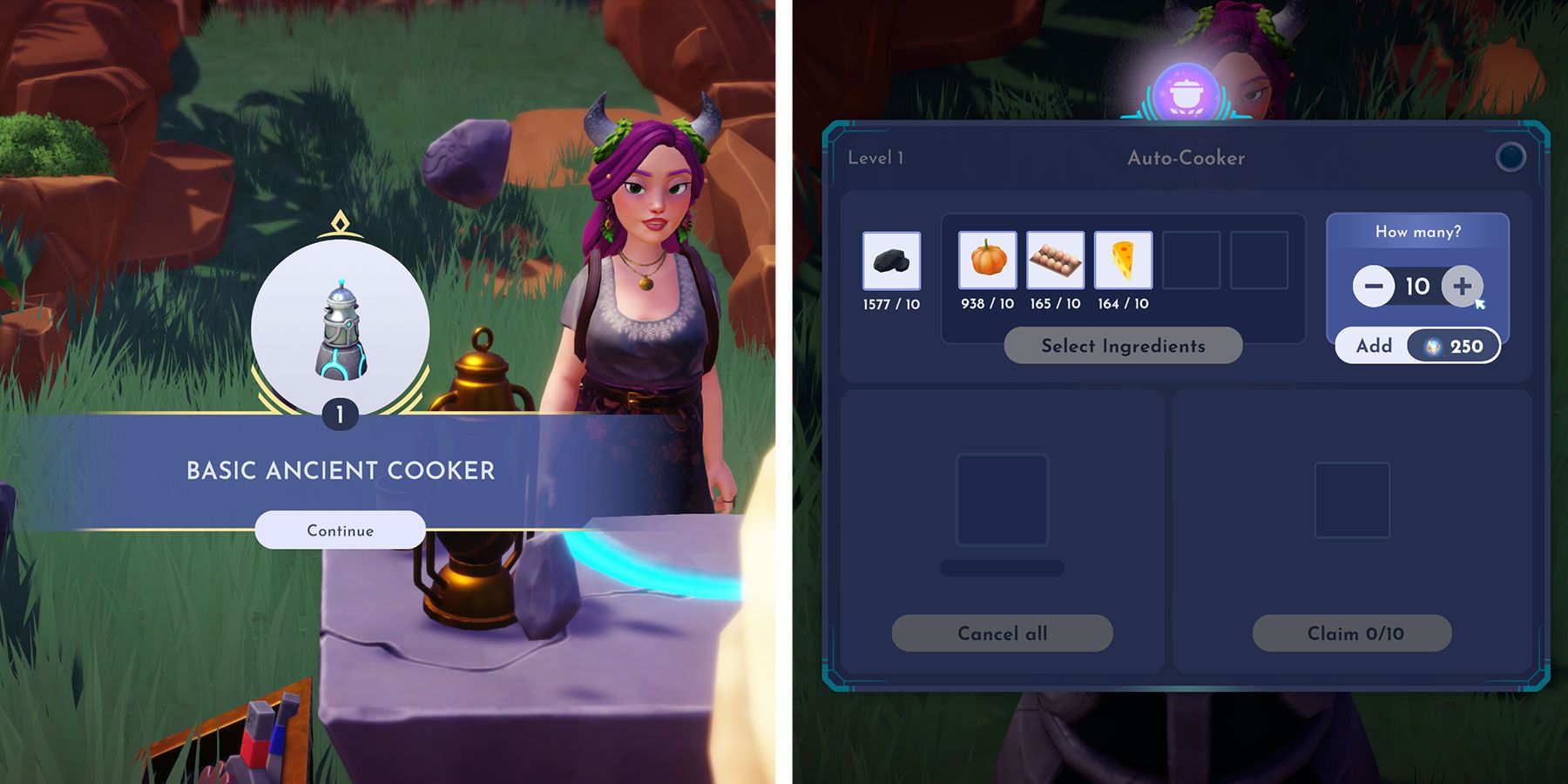Crafting Ancient Cooker in Disney Dreamlight Valley