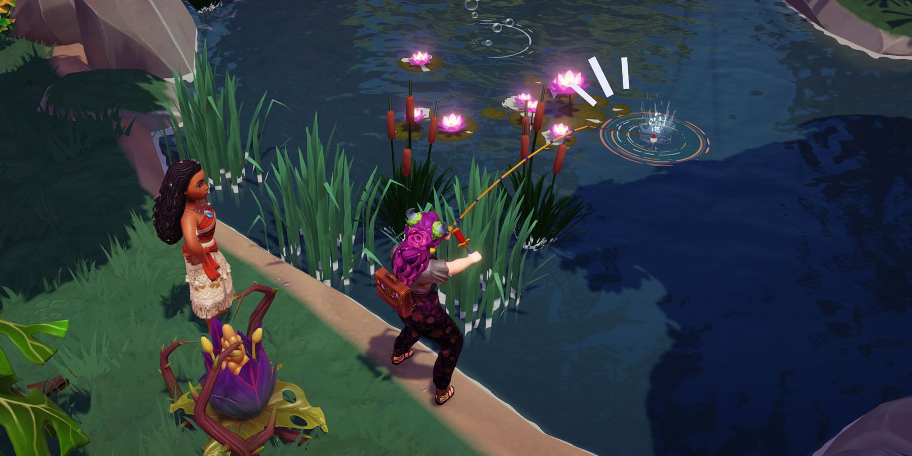 Fishing in the Wild Tangle in Disney Dreamlight Valley.