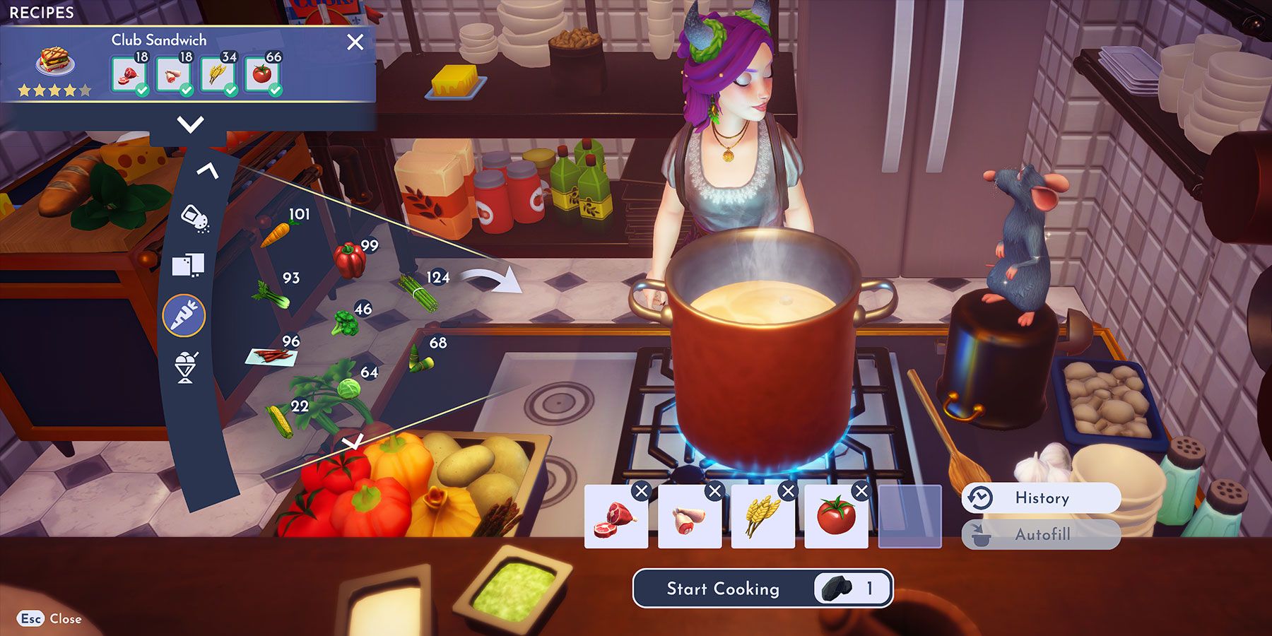 Cooking a Club Sandwich in Disney Dreamlight Valley