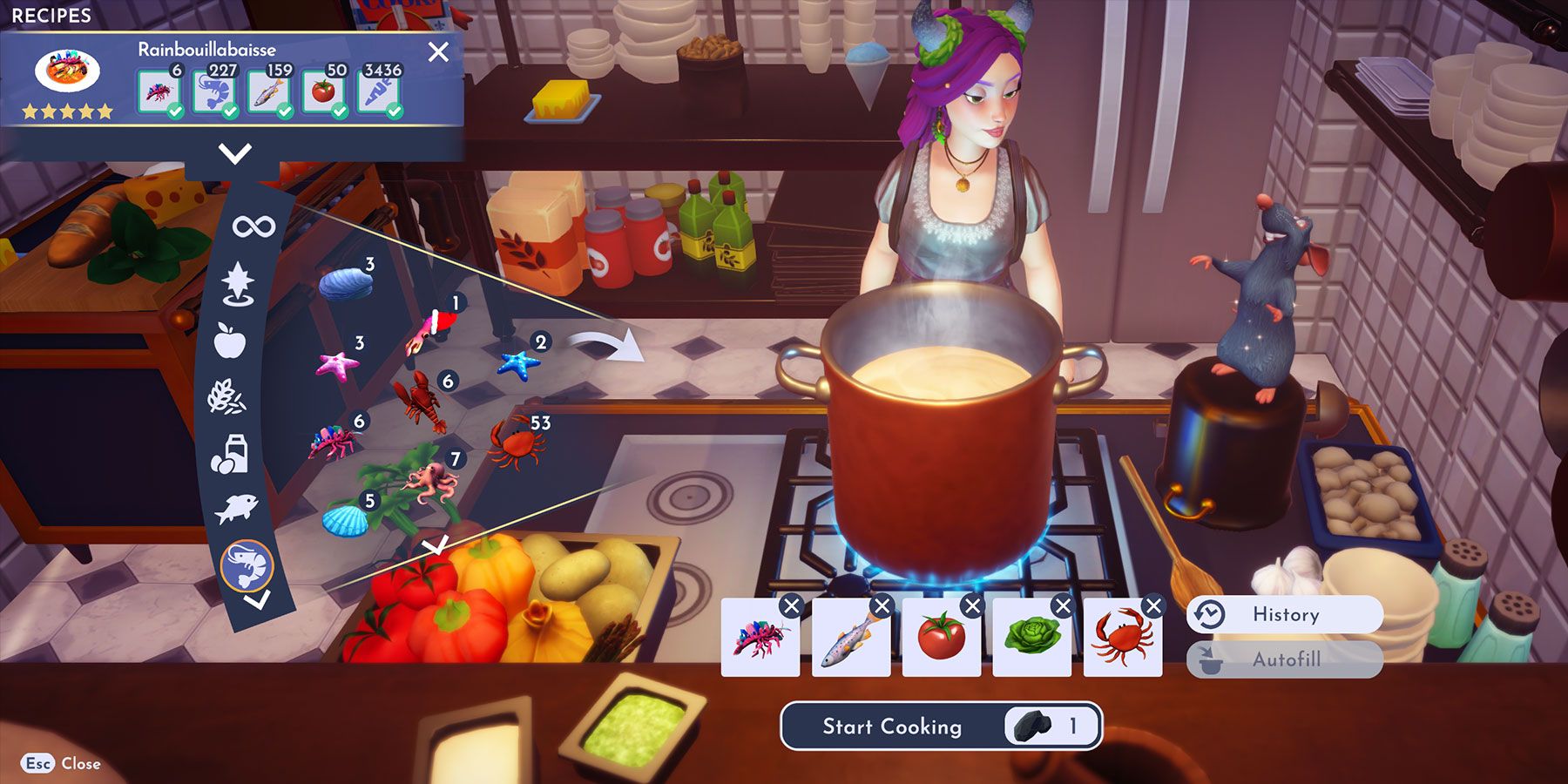 Rainbouillabaisse recipe in Disney Dreamlight Valley