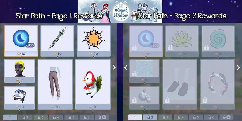 Disney Dreamlight Valley Royal Winter Star Path Rewards