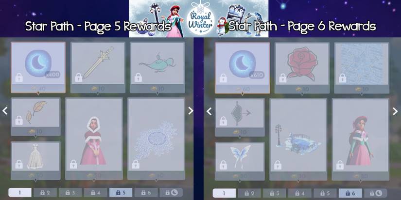 Disney Dreamlight Valley Royal Winter Star Path Rewards