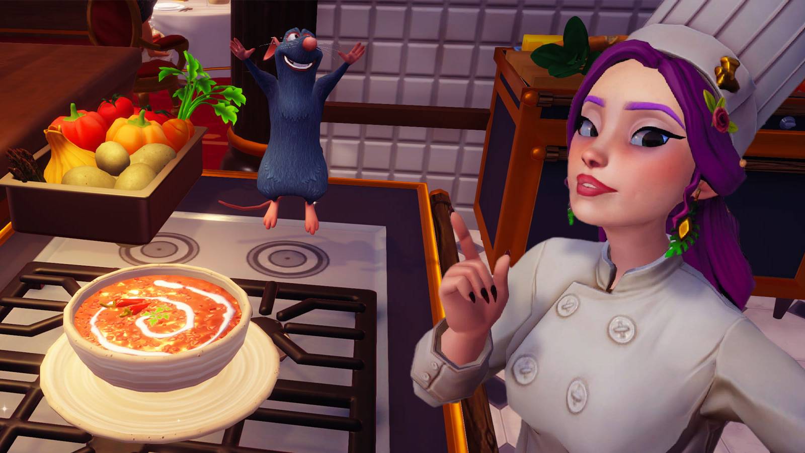 Preparing Ruby Masoor Dal in Disney Dreamlight Valley.