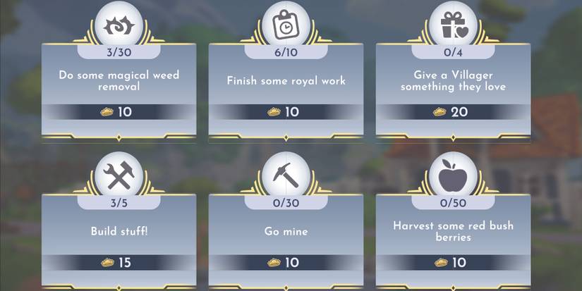 Dreamlight Valley Royal Winter Star Path duty screen.