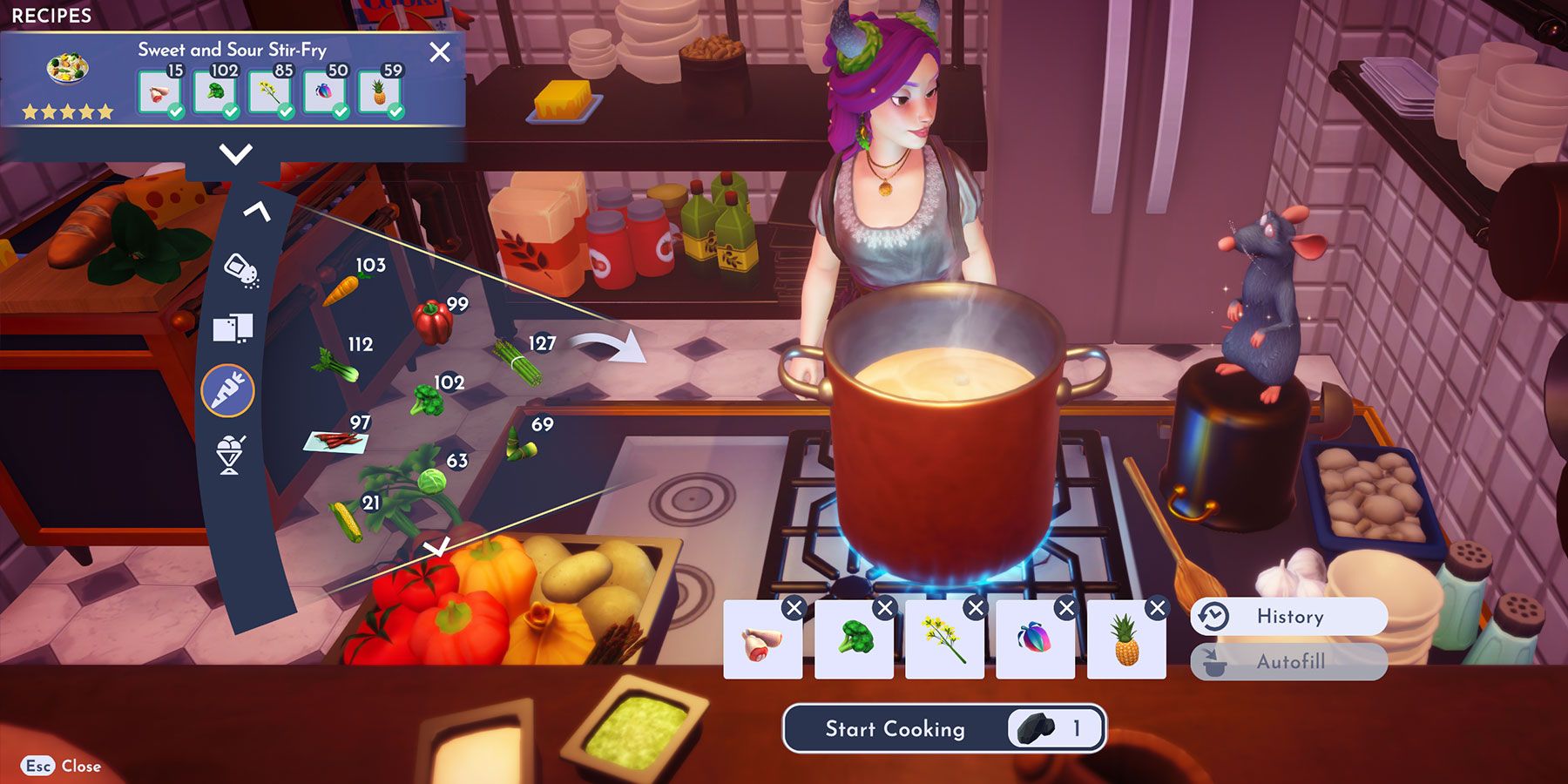 Sweet and Sour Stir-Fry recipe in Disney Dreamlight Valley