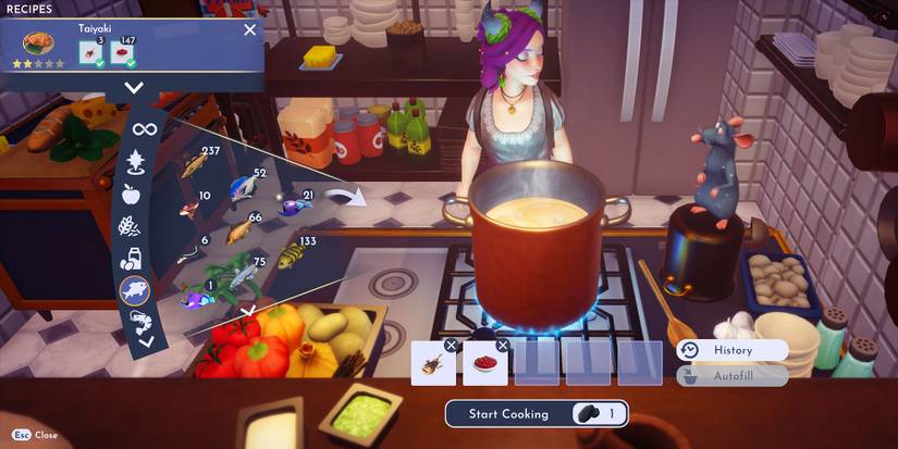 Taiyaki recipe in Disney Dreamlight Valley