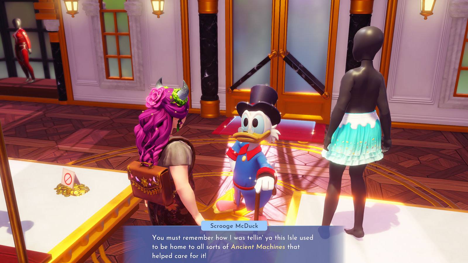 Talking to Scrooge about Ancient Machines in Disney Dreamlight Valley