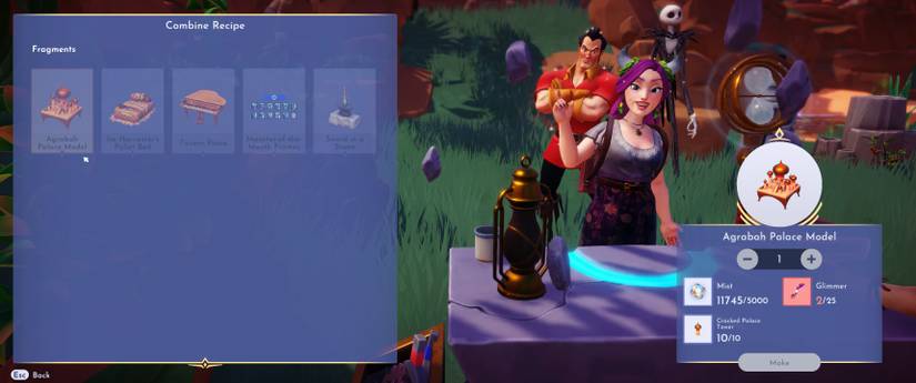 Timebending Fragment recipes in Disney Dreamlight Valley