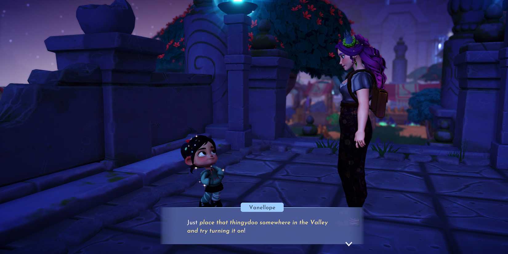 Speaking with Vanellope in Disney Dreamlight Valley