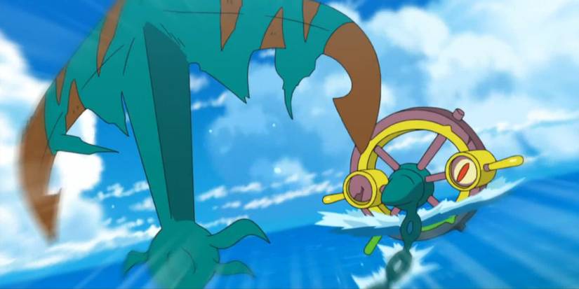 Dhelmise using its anchor underwater