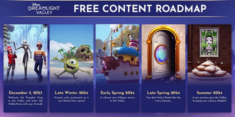 disney dreamlight valley free content roadmap 2024