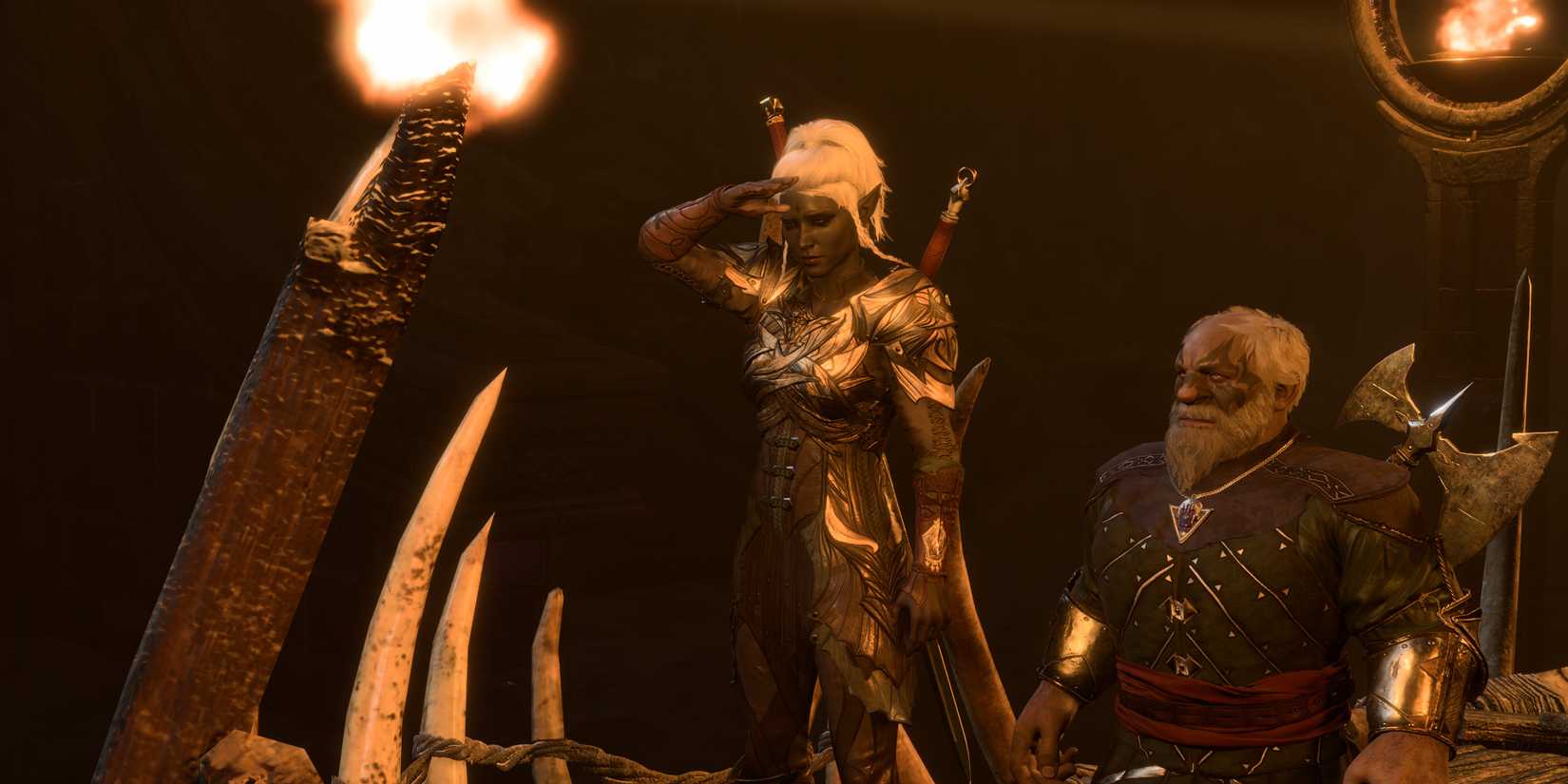 Drow Tav and Greymon arrive in duegar camp in the Underdark