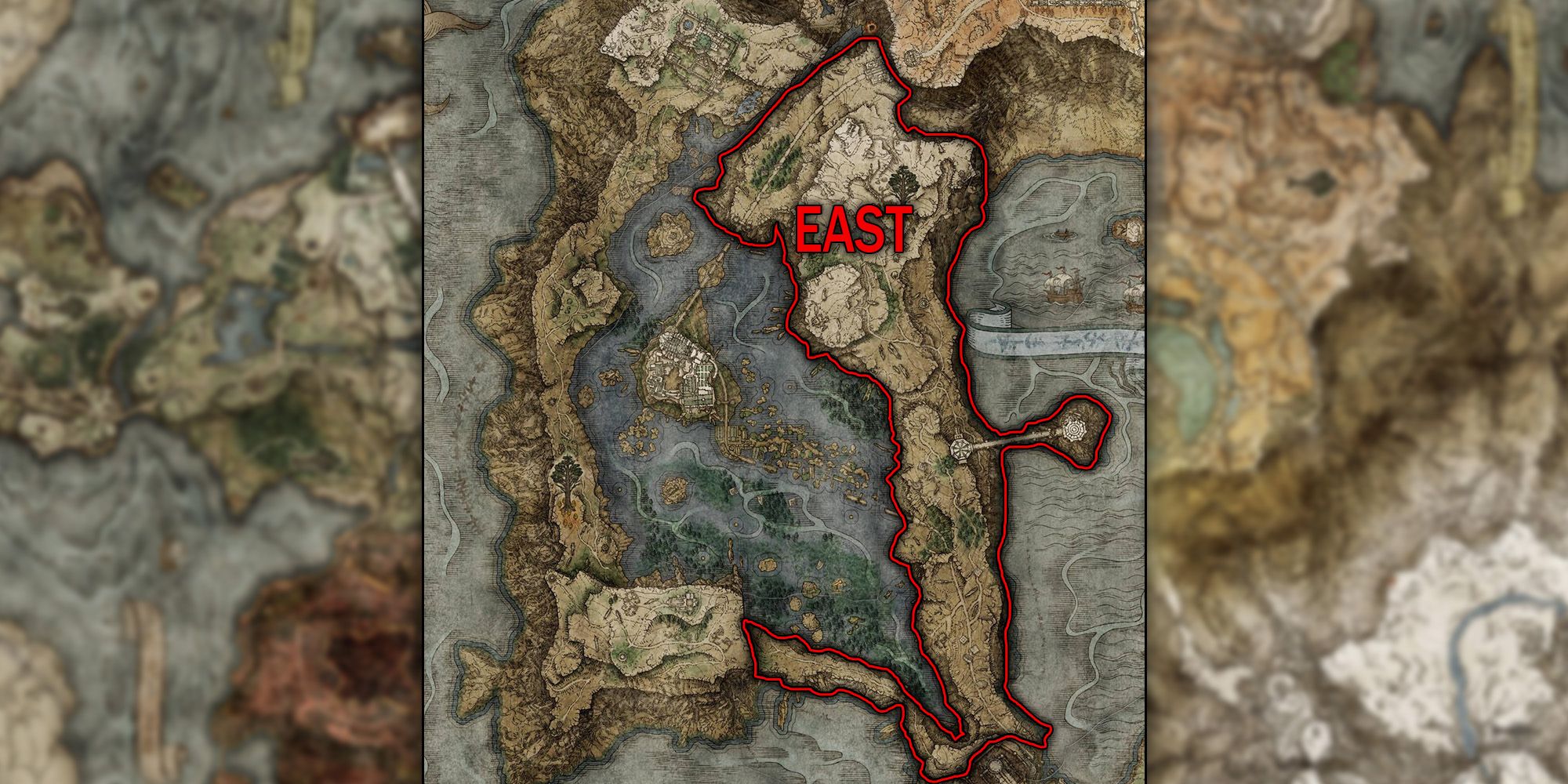 Elden Ring - Liurnia of the Lakes Map Eastern Region