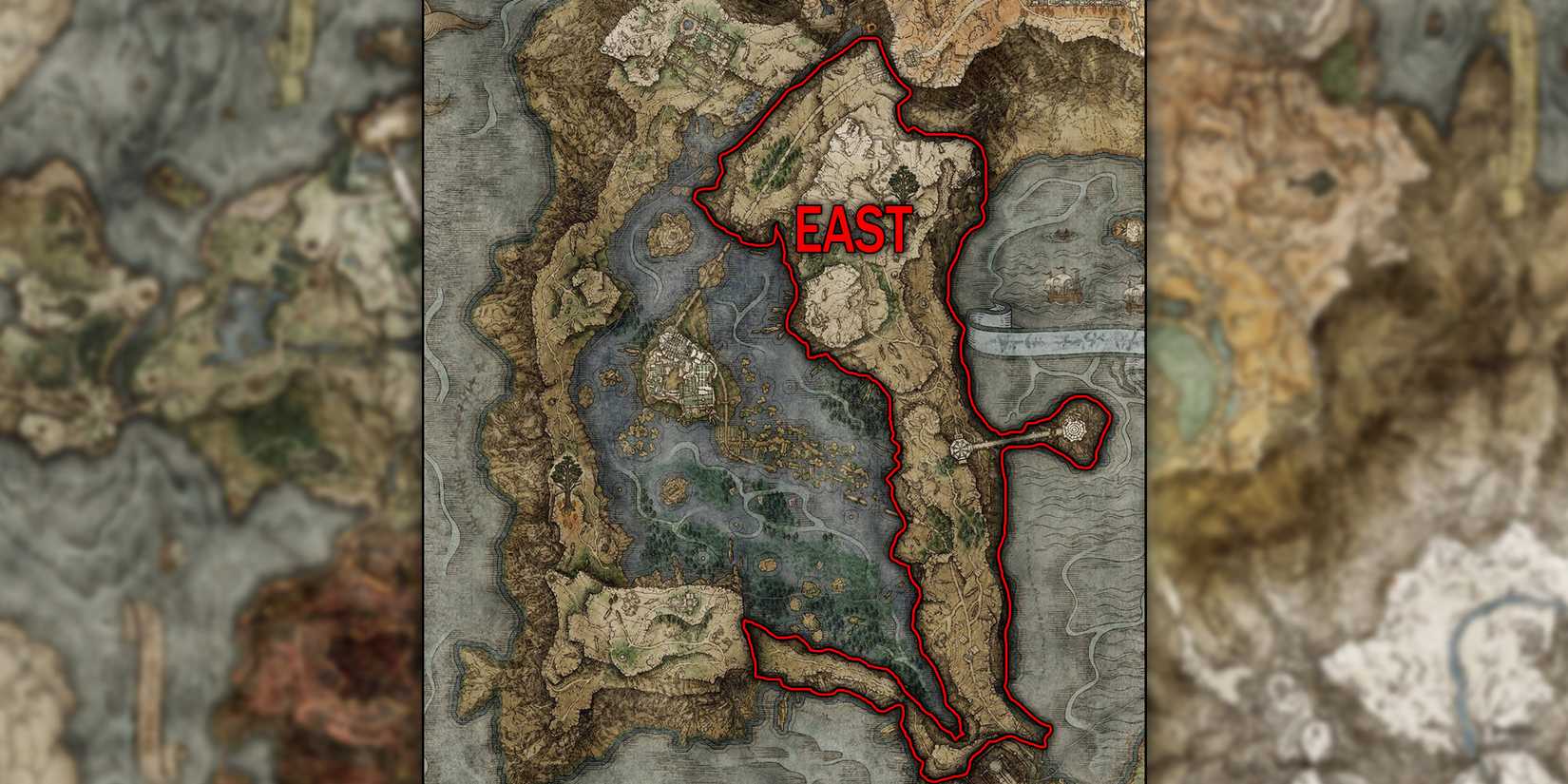Elden Ring - Liurnia of the Lakes Map Eastern Region