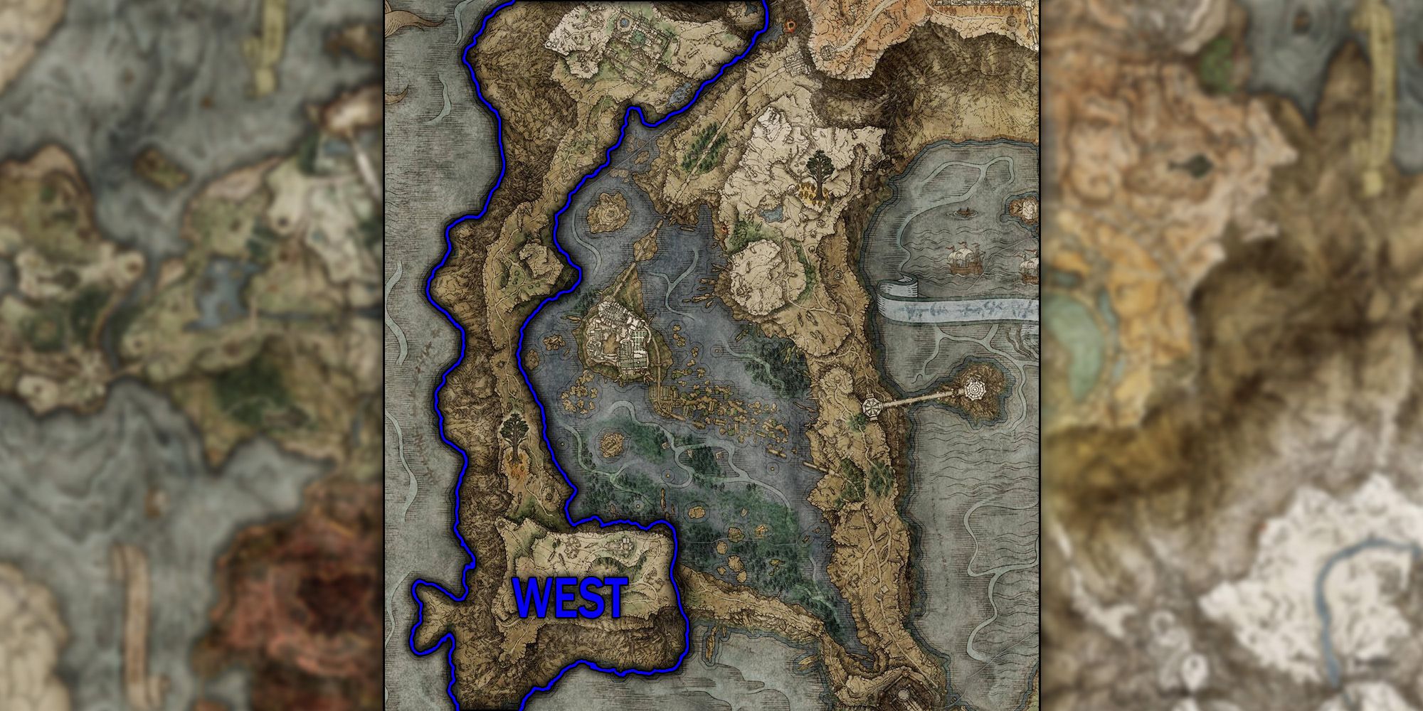 Elden Ring - Liurnia of the Lakes Map Western Region