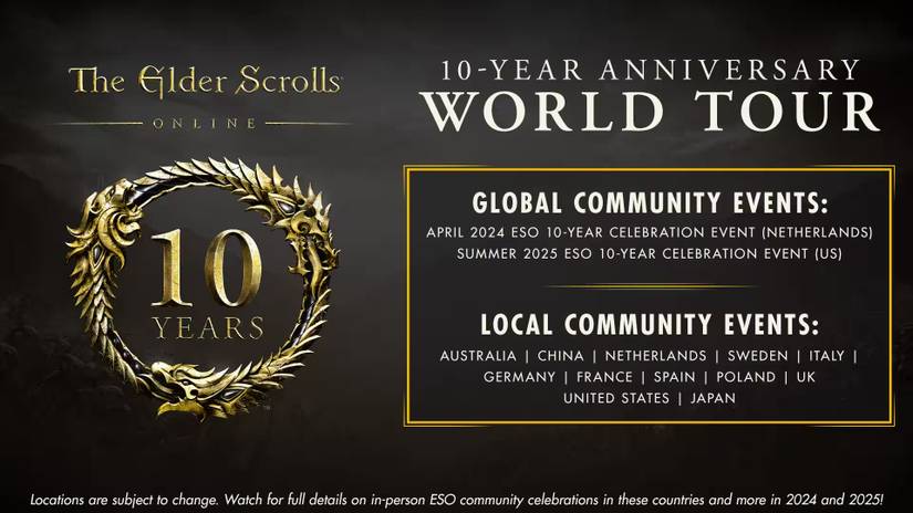 elder scrolls online 10th anniversary event world tour