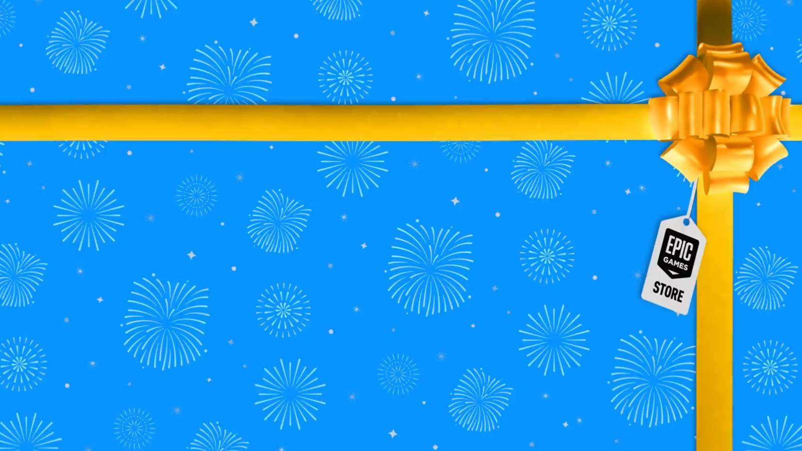 epic games store blue and yellow wrapping paper