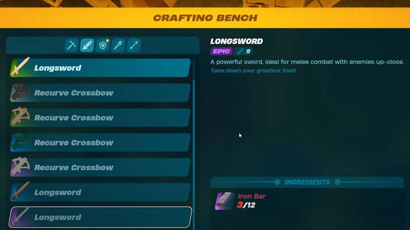 Swords in Lego Fortnite 