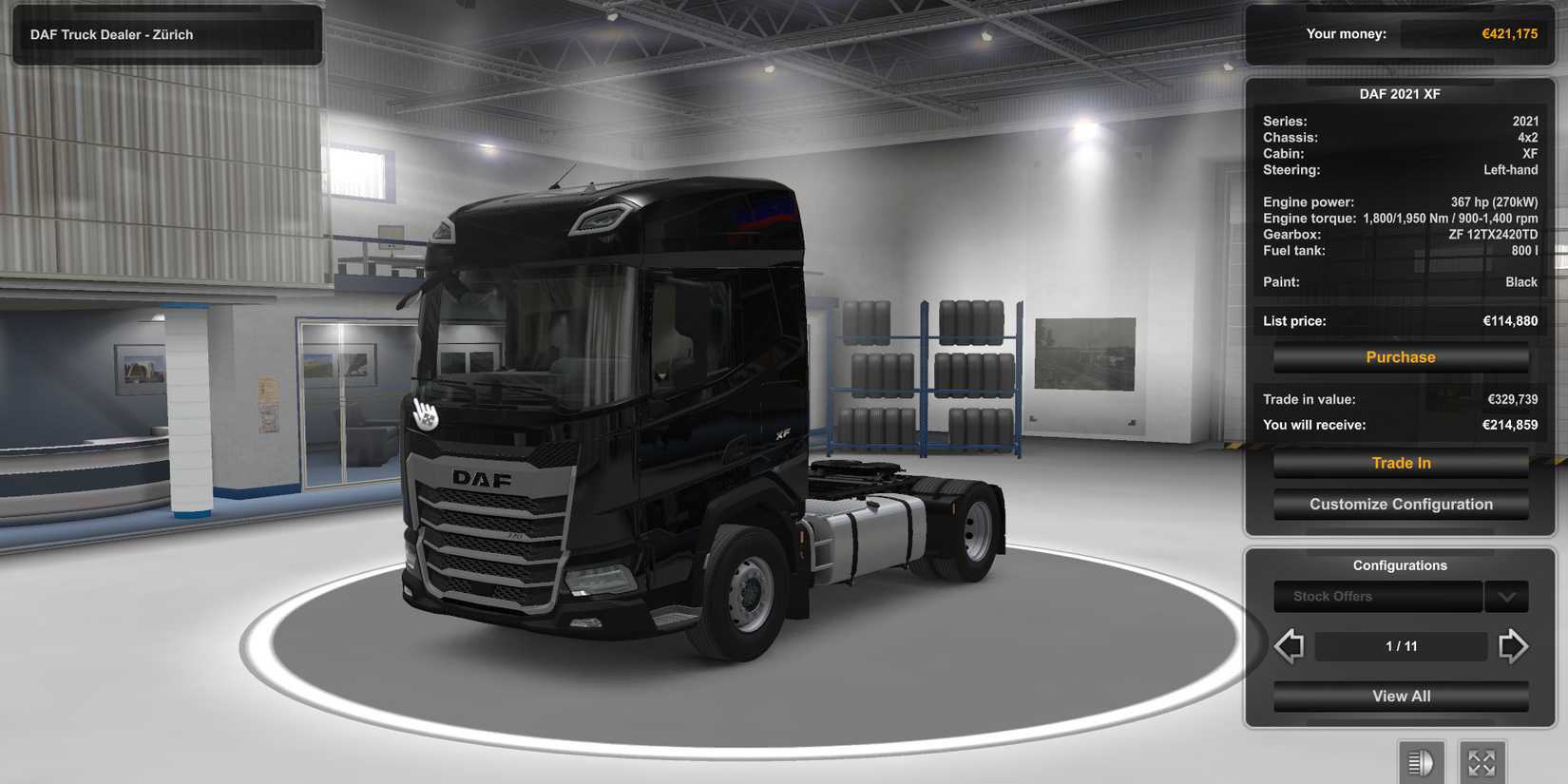 DAF 2021 XF Truck in Euro Truck Simulator 2
