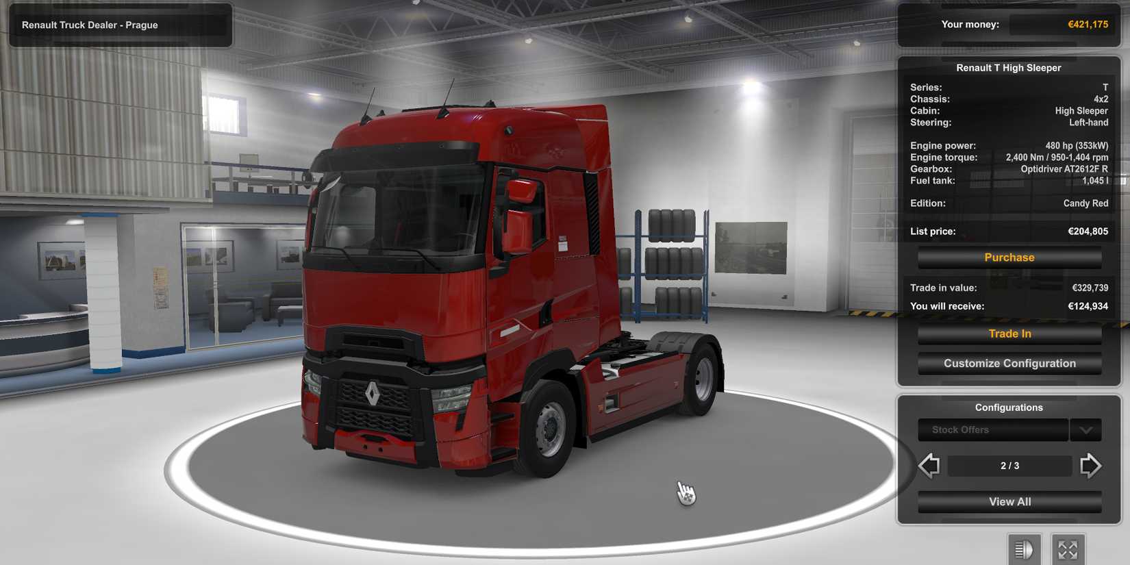 Renault T High Sleeper Truck in Euro Truck Simulator 2