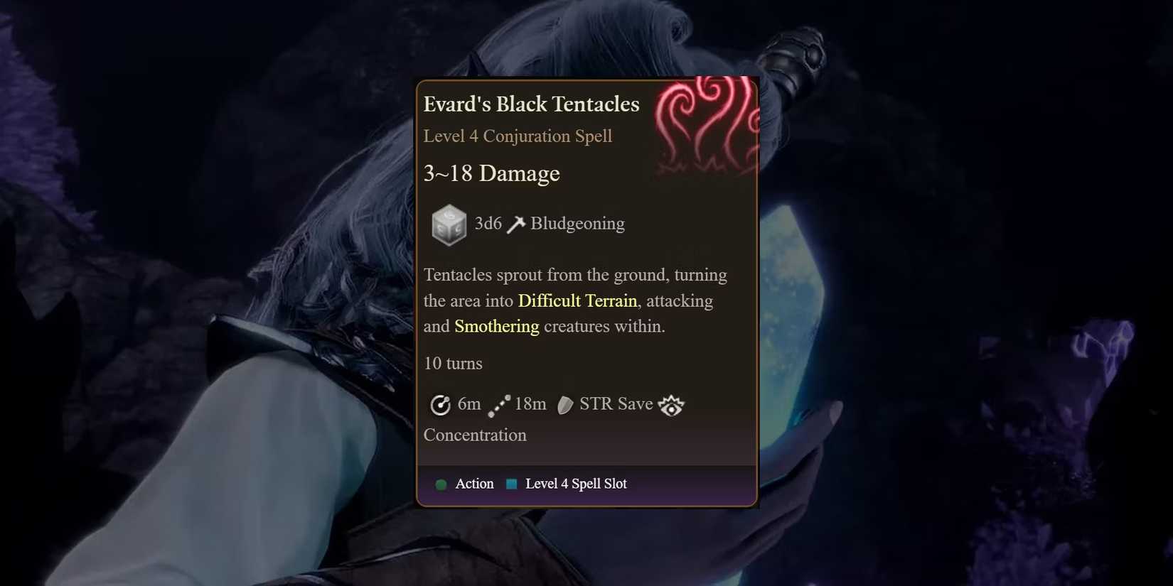 Evard's Black Tentacles in Baldur's Gate 3