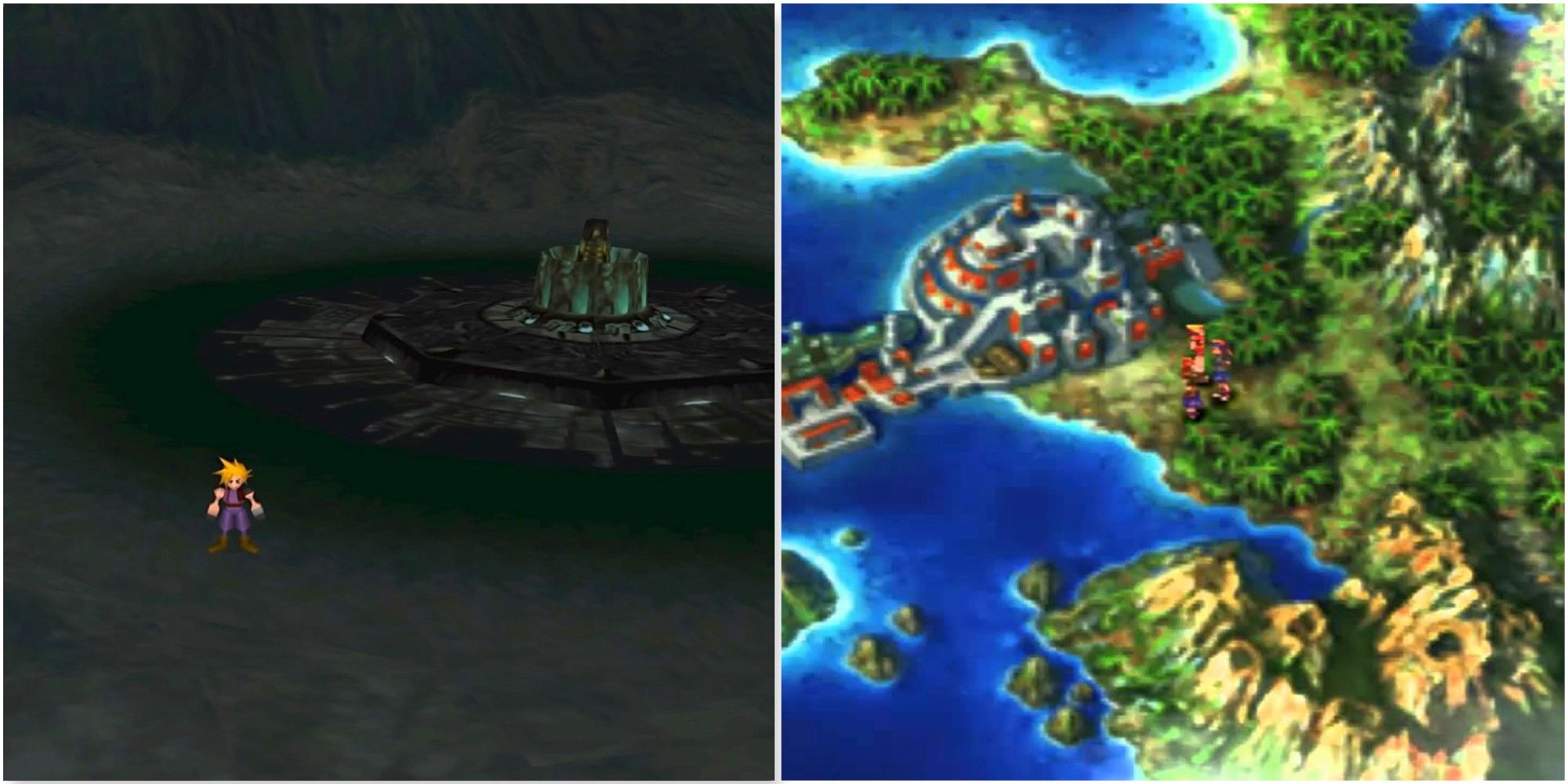 Exploring the world maps in Final Fantasy 7 and Chrono Cross