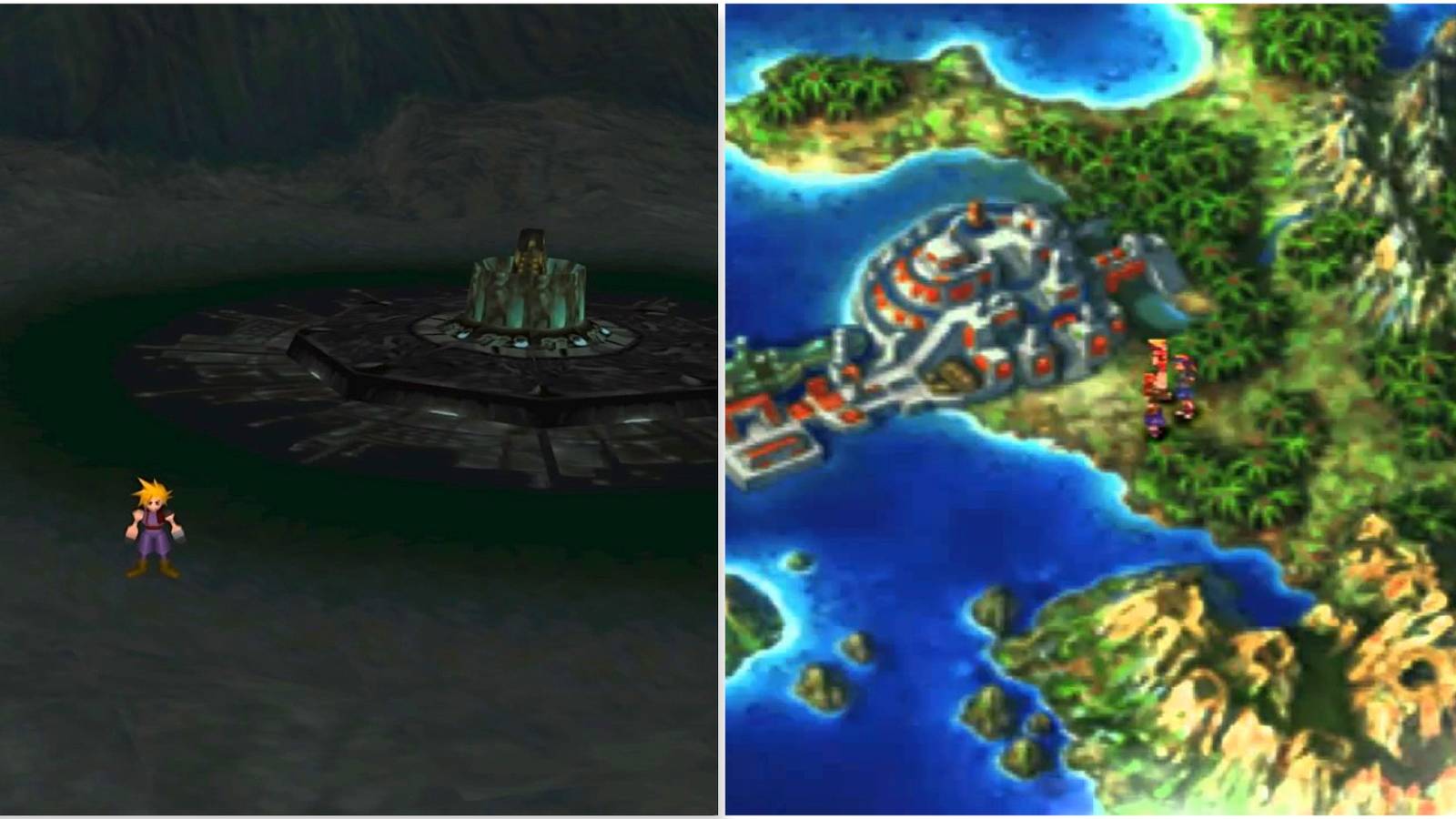 Exploring the world maps in Final Fantasy 7 and Chrono Cross