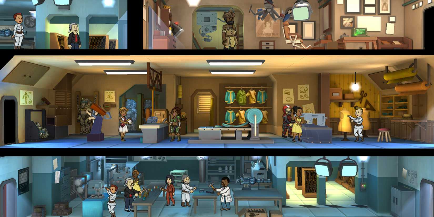 Fallout Shelter multiple floors vault dwellers