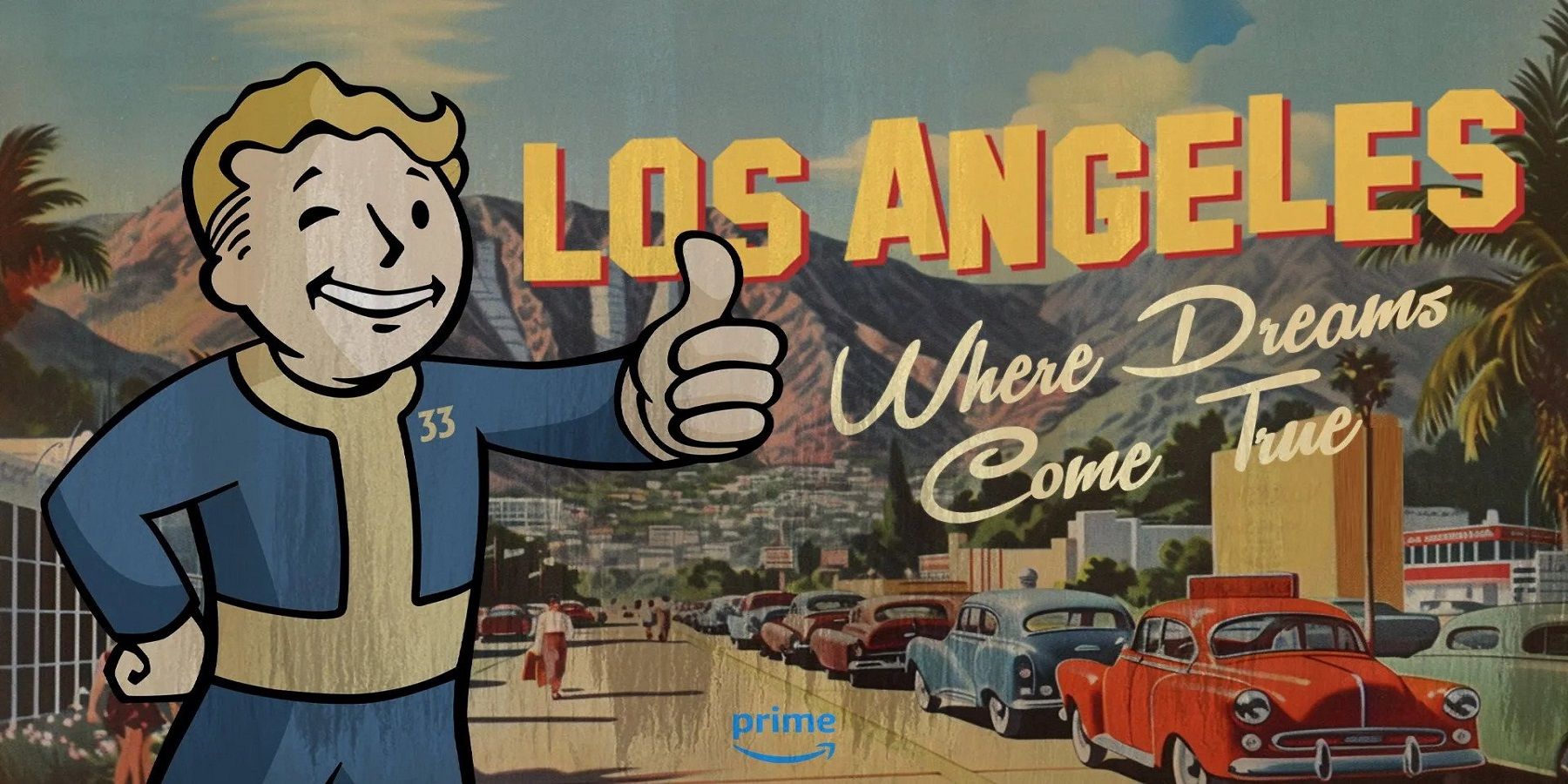 a promotional image for amazon's fallout tv show