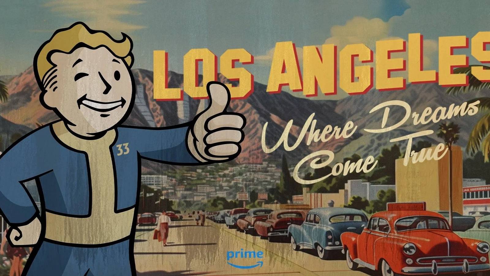 a promotional image for amazon's fallout tv show
